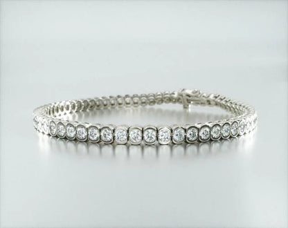 Pulseira Riviera De Diamantes 300pts Feminina Ouro Branco 18k