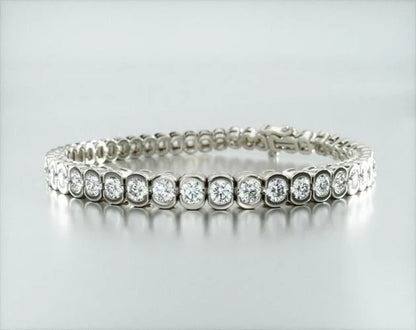 Pulseira Riviera De Diamantes 700pts Feminina Ouro Branco 18k