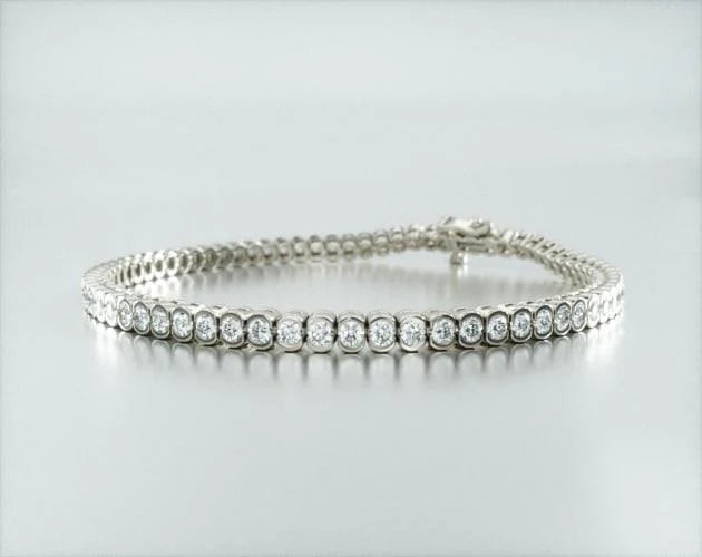 Pulseira Riviera De Diamantes 200pts Feminina Ouro Branco 18k