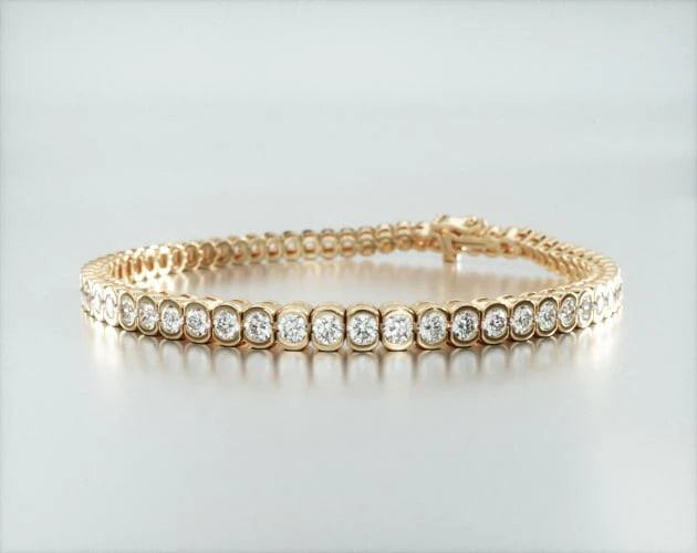 Pulseira Riviera De Diamantes 300pts Feminina Ouro Amarelo 18k