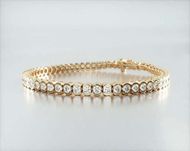 Pulseira Riviera De Diamantes 400pts Feminina Ouro Amarelo 18k