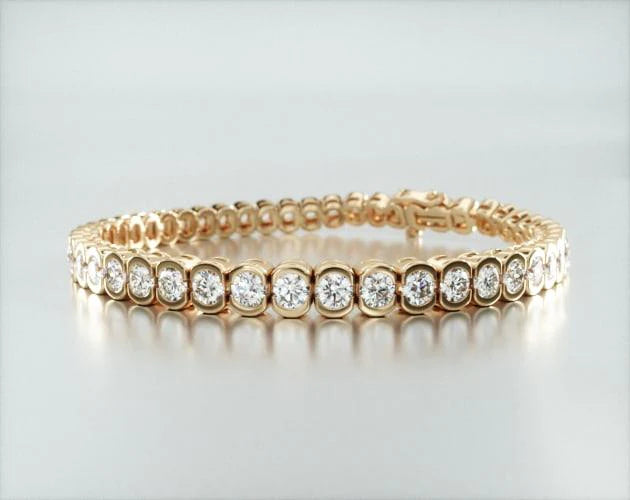 Pulseira Riviera De Diamantes 700pts Feminina Ouro Amarelo 18k