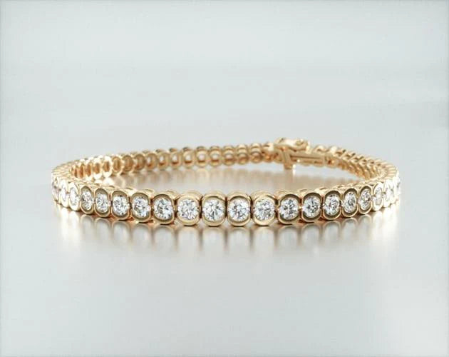 Pulseira Riviera De Diamantes 500pts Feminina Ouro Amarelo 18k