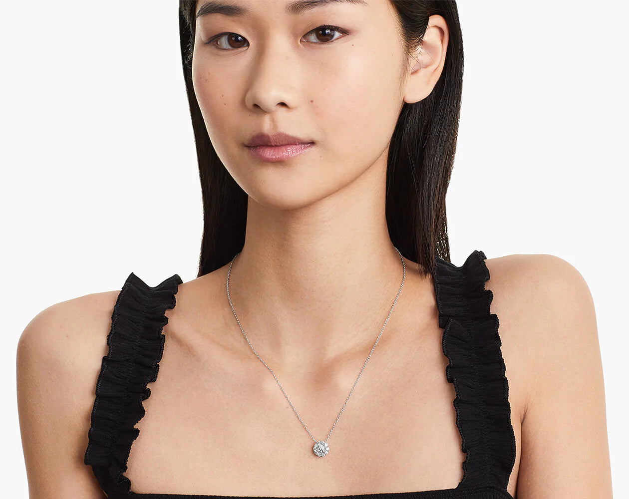 Colar Corrente Feminina   Ouro18k Solitario Diamante Luxo 100 pontos