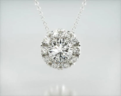 Colar Corrente Feminina   Ouro18k Solitario Diamante Luxo 100 pontos