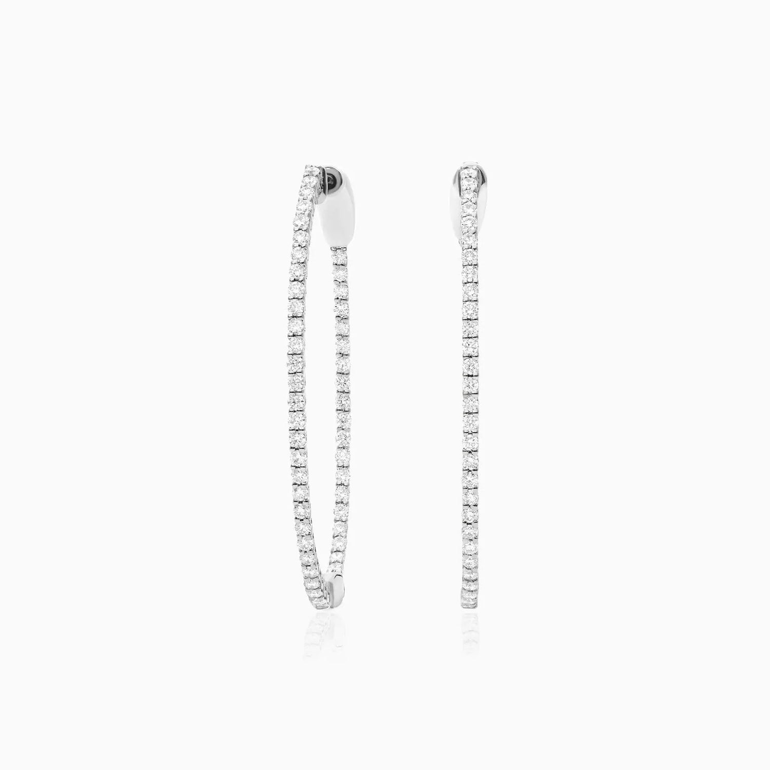 Brinco De Ouro Feminino Brilhante Diamante Argola 100 pts