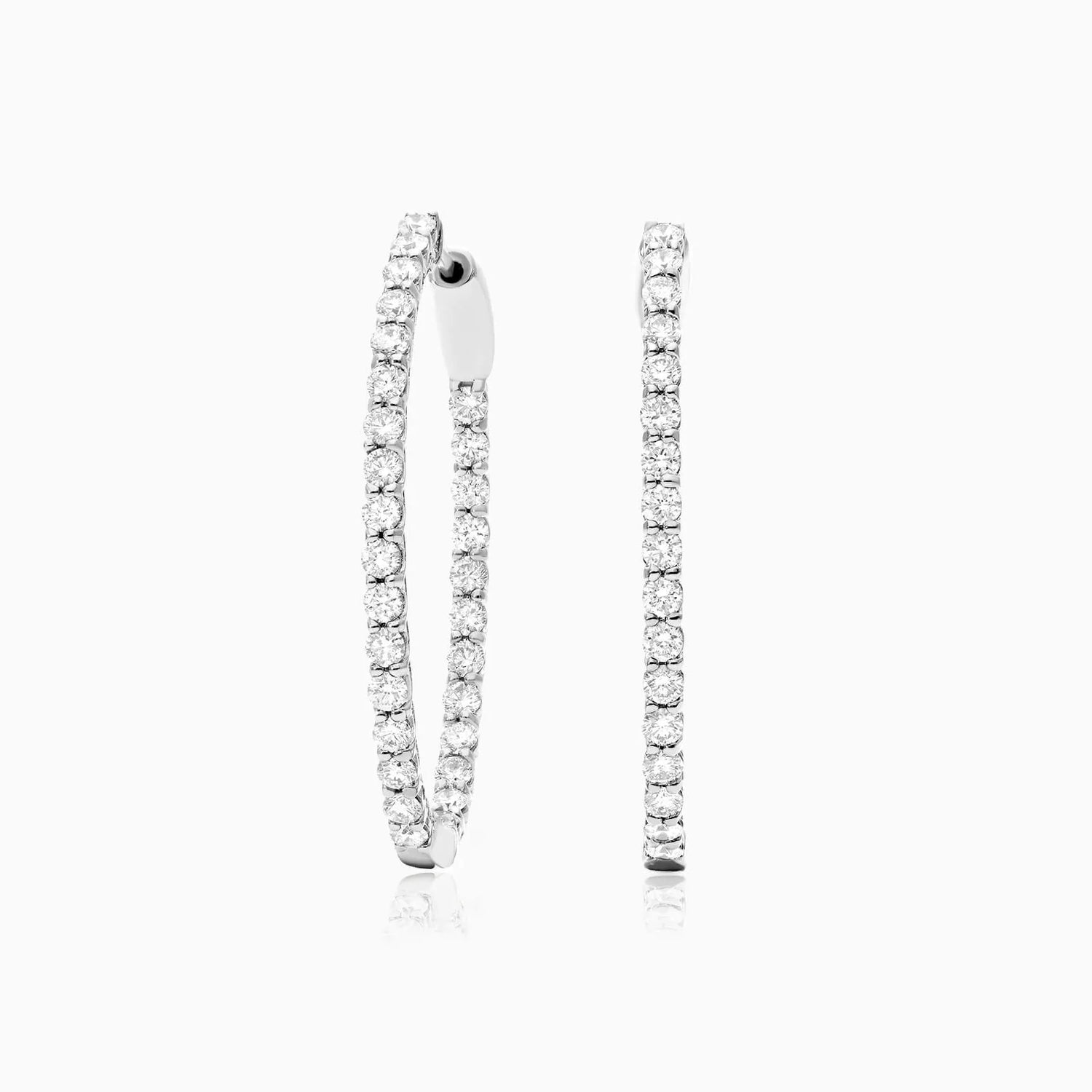 Brinco De Ouro Feminino Brilhante Diamante Argola 300 pts