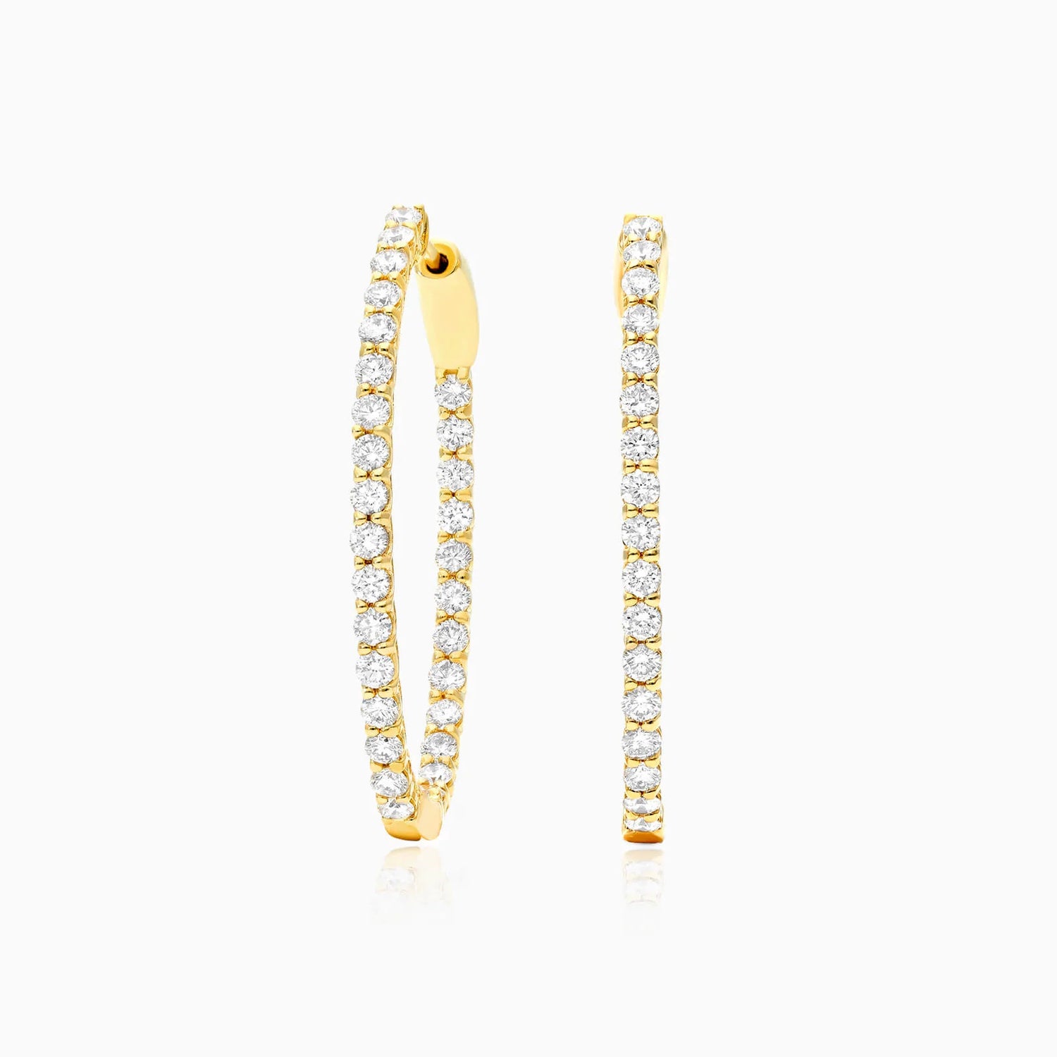 Brinco De Ouro Feminino Brilhante Diamante Argola 300 pts