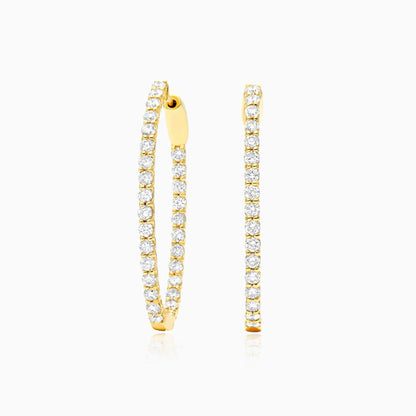 Brinco Argola De Ouro Feminino Brilhante Diamante  300 pts