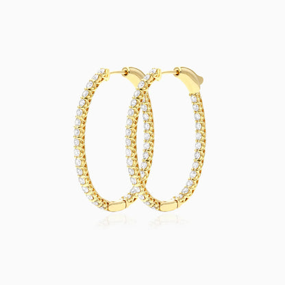 Brinco De Ouro Feminino Brilhante Diamante Argola 300 pts