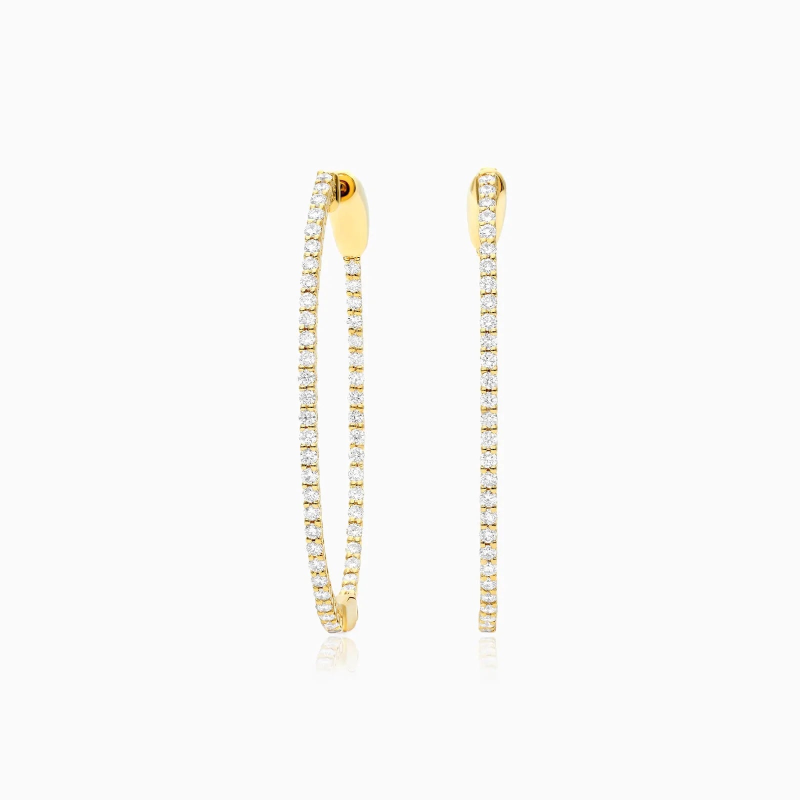 Brinco De Ouro Feminino Brilhante Diamante Argola 100 pts