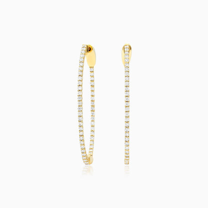 Brinco De Ouro Feminino Brilhante Diamante Argola 100 pts
