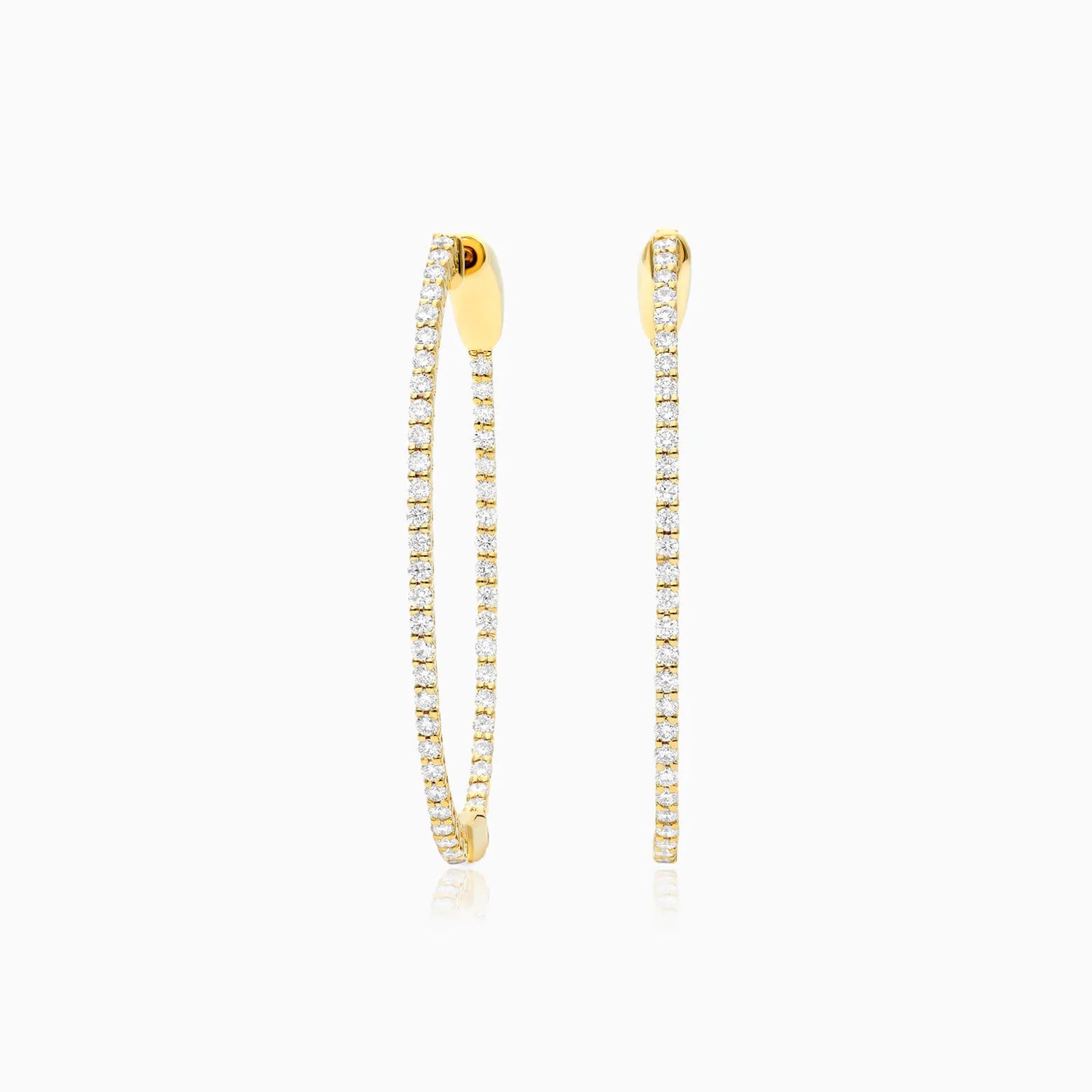 Brinco De Ouro Feminino Brilhante Diamante Argola 100 pts