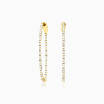 Brinco De Ouro Feminino Brilhante Diamante Argola 100 pts