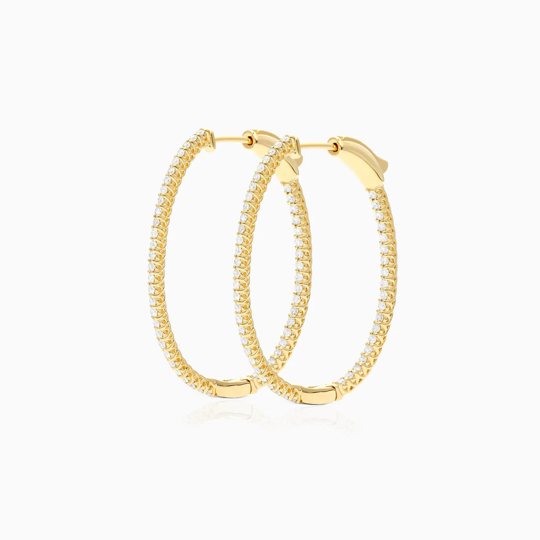 Brinco De Ouro Feminino Brilhante Diamante Argola 100 pts