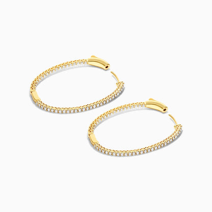 Brinco De Ouro Feminino Brilhante Diamante Argola 100 pts