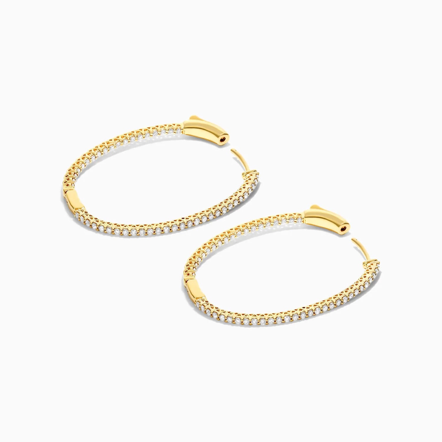 Brinco De Ouro Feminino Brilhante Diamante Argola 100 pts