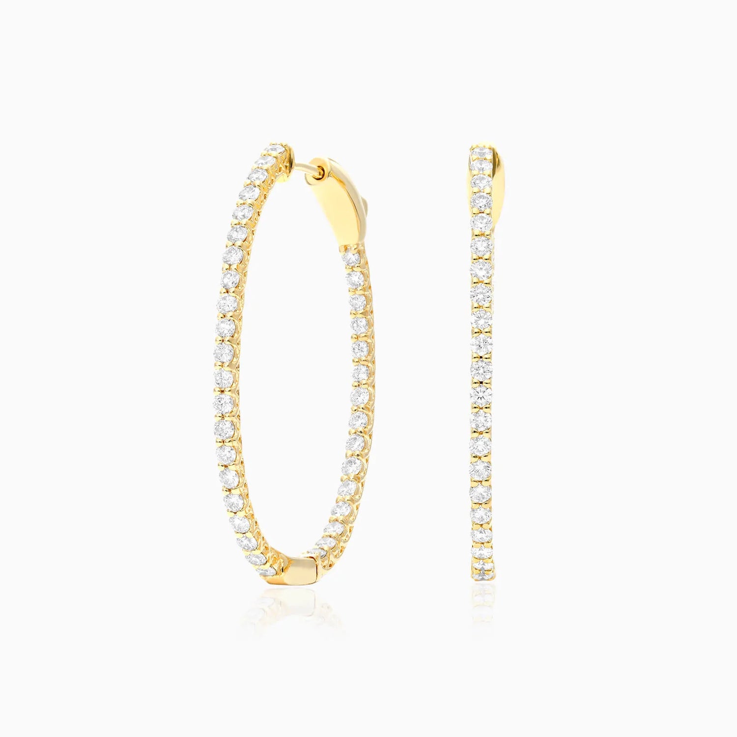 Brinco De Ouro Feminino Brilhante Diamante Argola 200 pts