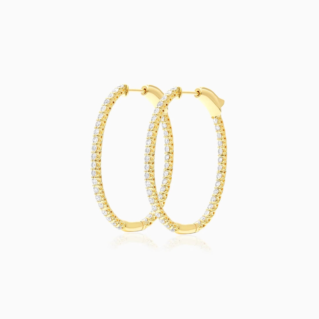Brinco De Ouro Feminino Brilhante Diamante Argola 200 pts
