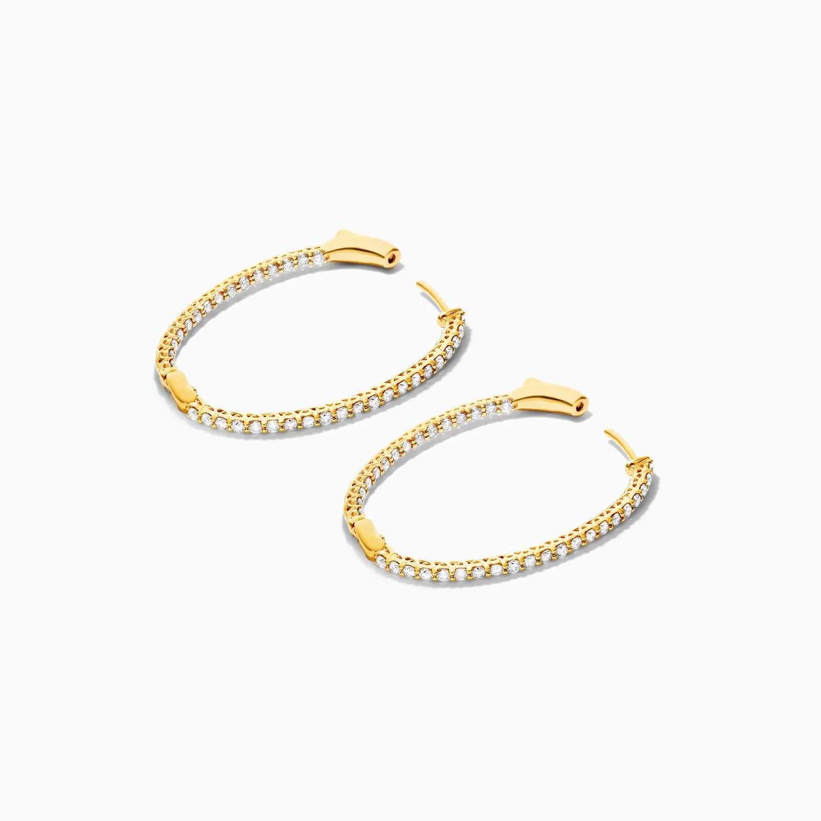 Brinco De Ouro Feminino Brilhante Diamante Argola 200 pts