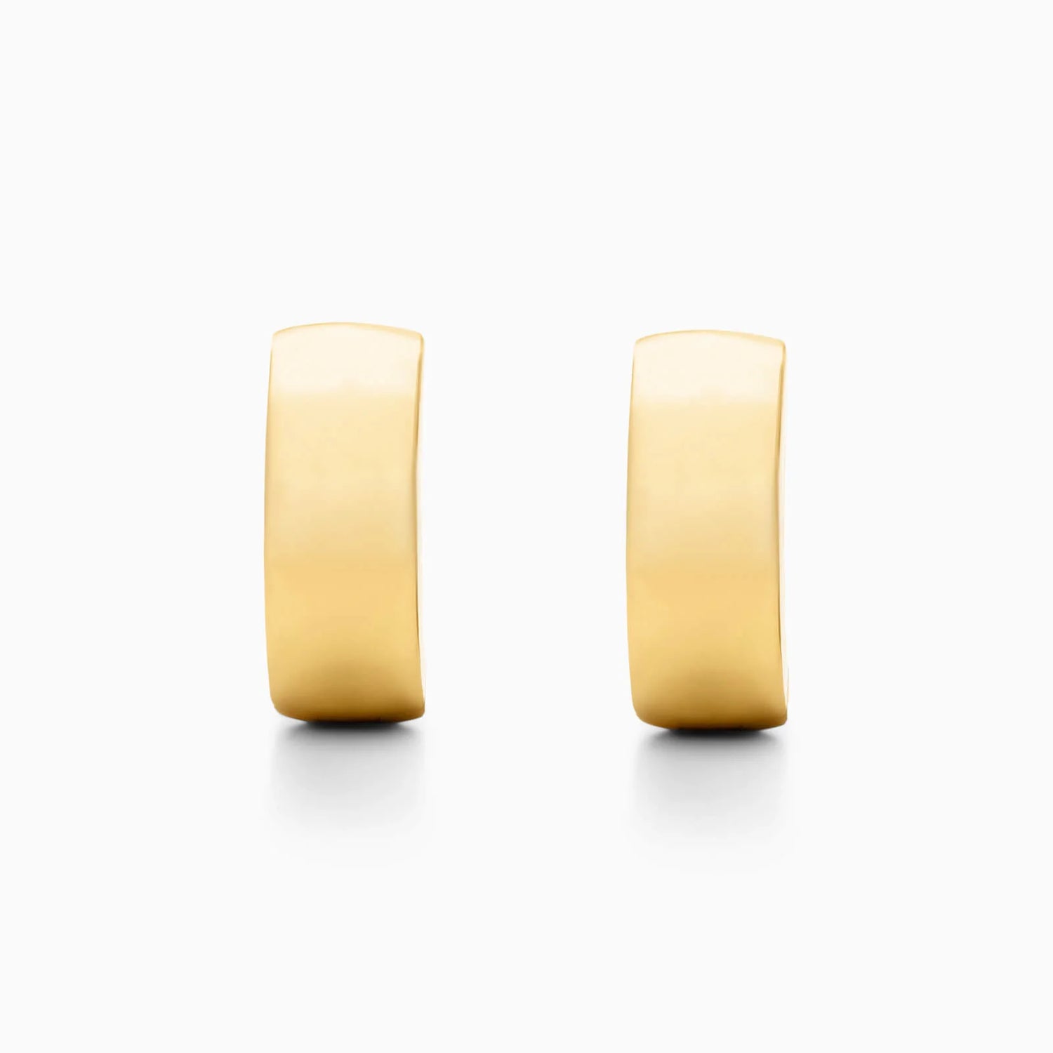 Brinco de Ouro 18k Argola Huggie Larga 5mm de Luxo
