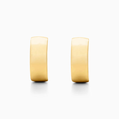 Brinco de Ouro 18k Argola Huggie Larga 5mm de Luxo