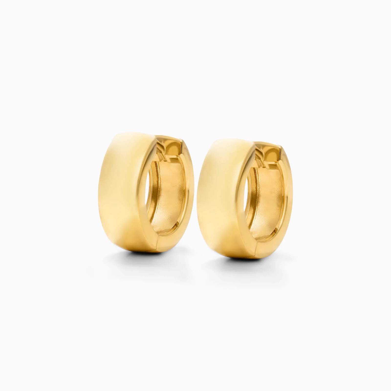 Brinco de Ouro 18k Argola Huggie Larga 5mm de Luxo