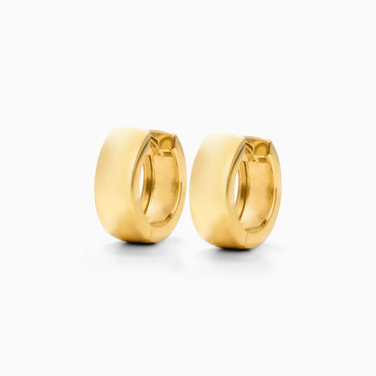 Brinco de Ouro 18k Argola Huggie Larga 5mm de Luxo