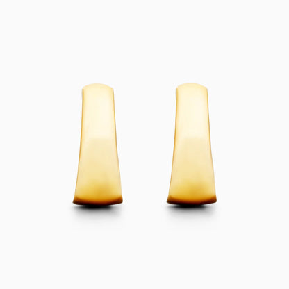 Brinco de Argola Cônicos de Ouro Amarelo 18k Luxo
