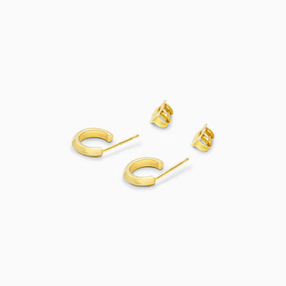 Brinco de Argola em Ouro Amarelo 18k Ponta De Faca Luxo