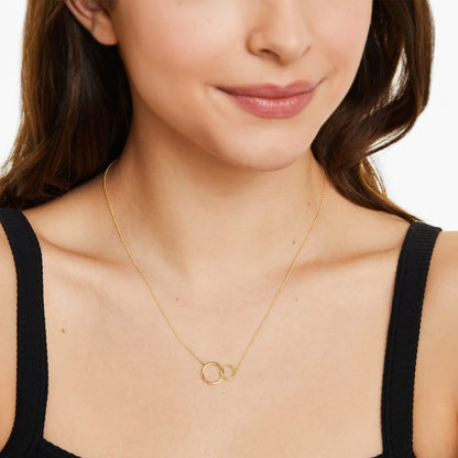 Colar Feminina Corrente em Ouro Amarelo 18k Pingente de Argola
