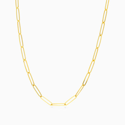 Corrente Feminina Elos De Clipes De Ouro Amarelo 18k De Luxo 2,6mm