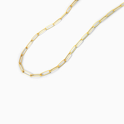 Corrente Feminina Elos De Clipes De Ouro Amarelo 18k De Luxo 2,6mm