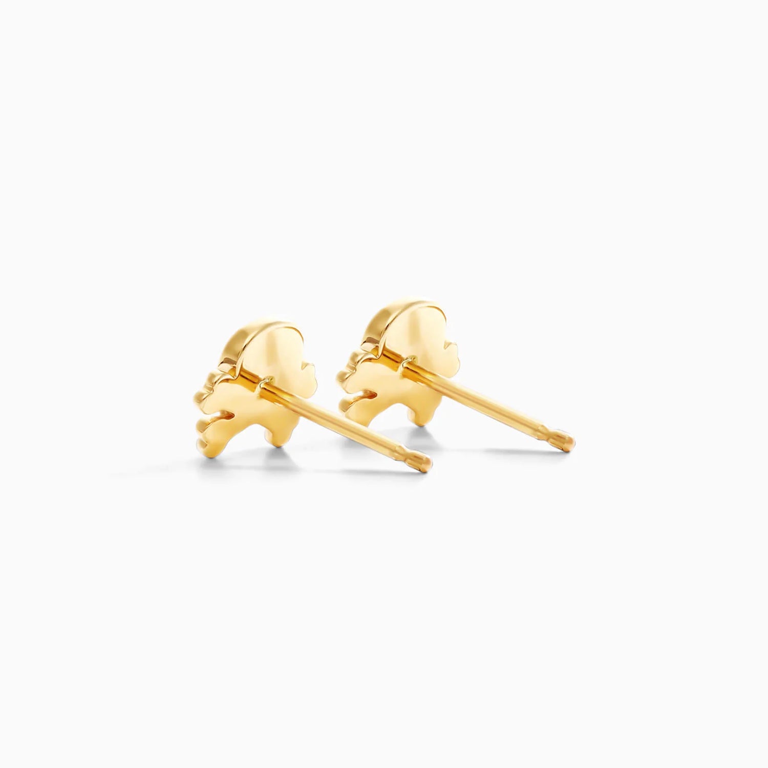 Brinco De Caveira em Ouro Amarelo 18k Com Coraçao