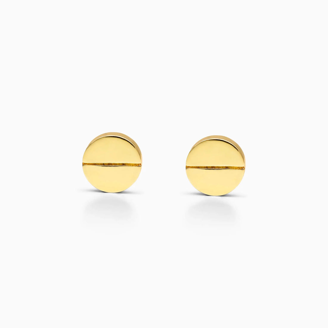 Brinco Disco de Ouro Amarelo 18k  De Luxo