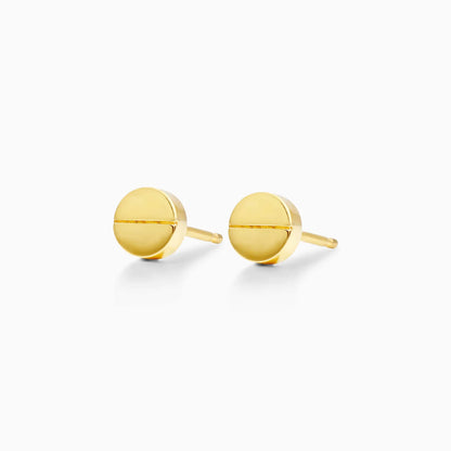 Brinco Disco de Ouro Amarelo 18k  De Luxo
