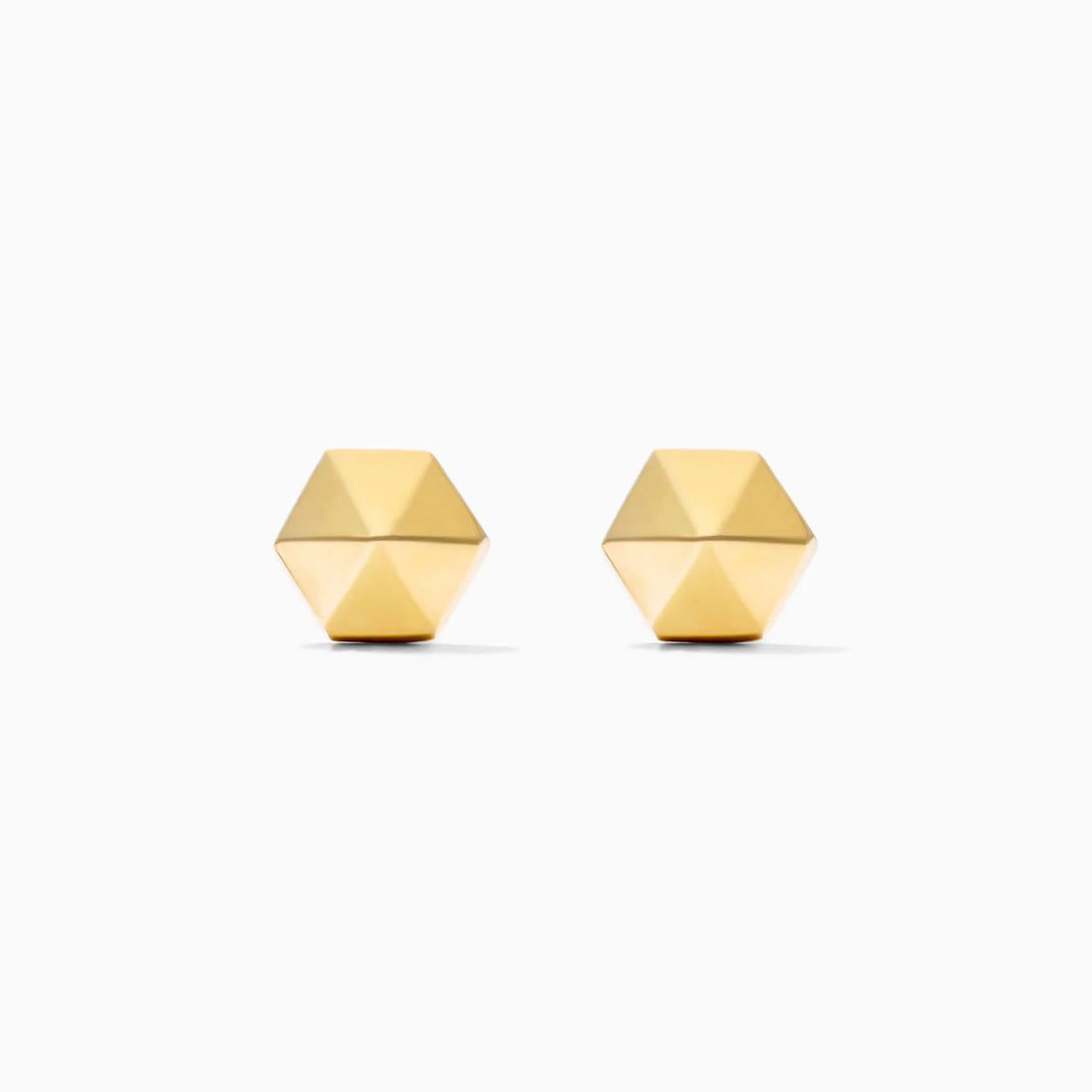Brinco De Ouro 18k Amarelo de Piramidê Hexagonal Luxo