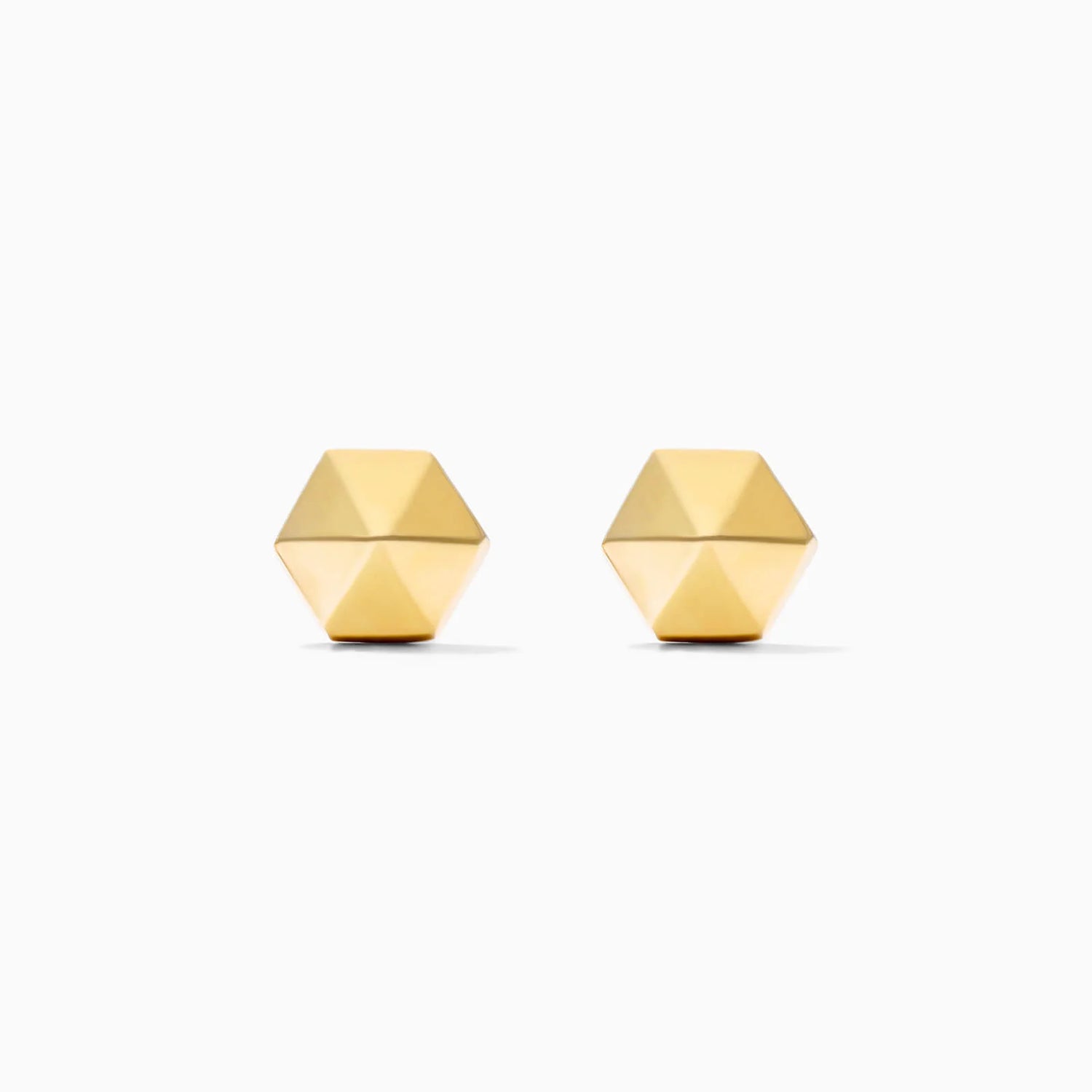 Brinco De Ouro 18k Amarelo de Piramidê Hexagonal Luxo
