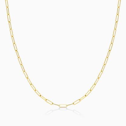Corrente Feminina Elos De Clipes De Ouro Amarelo 18k De Luxo 1,5mm