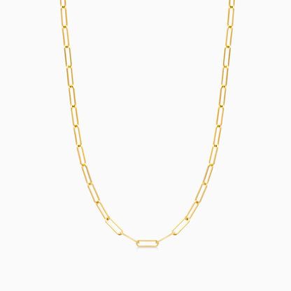 Corrente Feminina Elos De Clipes De Ouro Amarelo 18k De Luxo 2,1mm