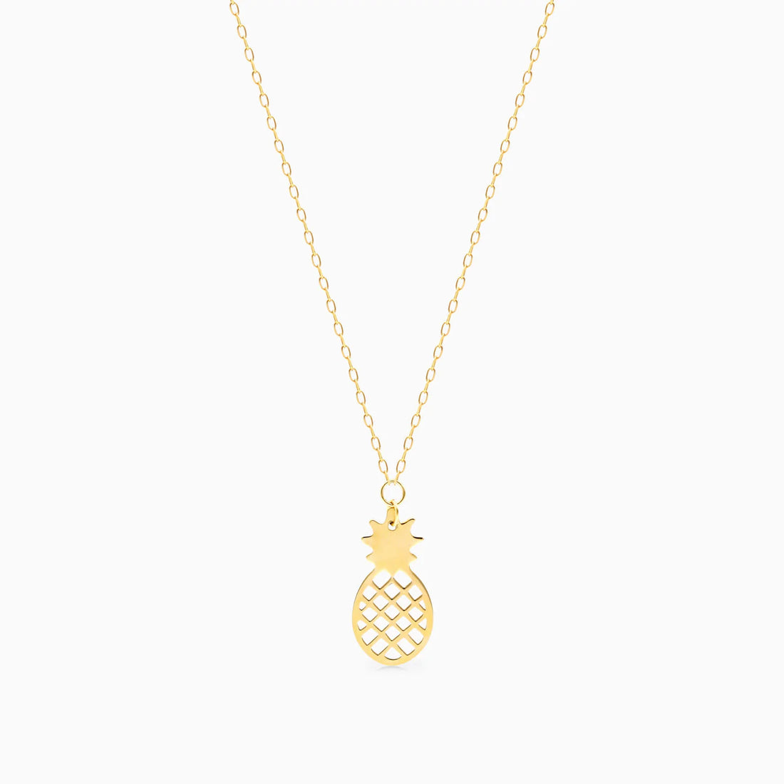 Colar Corrente De Ouro Amarelo 18k com Pingente de Abacaxi