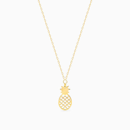 Colar Corrente De Ouro Amarelo 18k com Pingente de Abacaxi