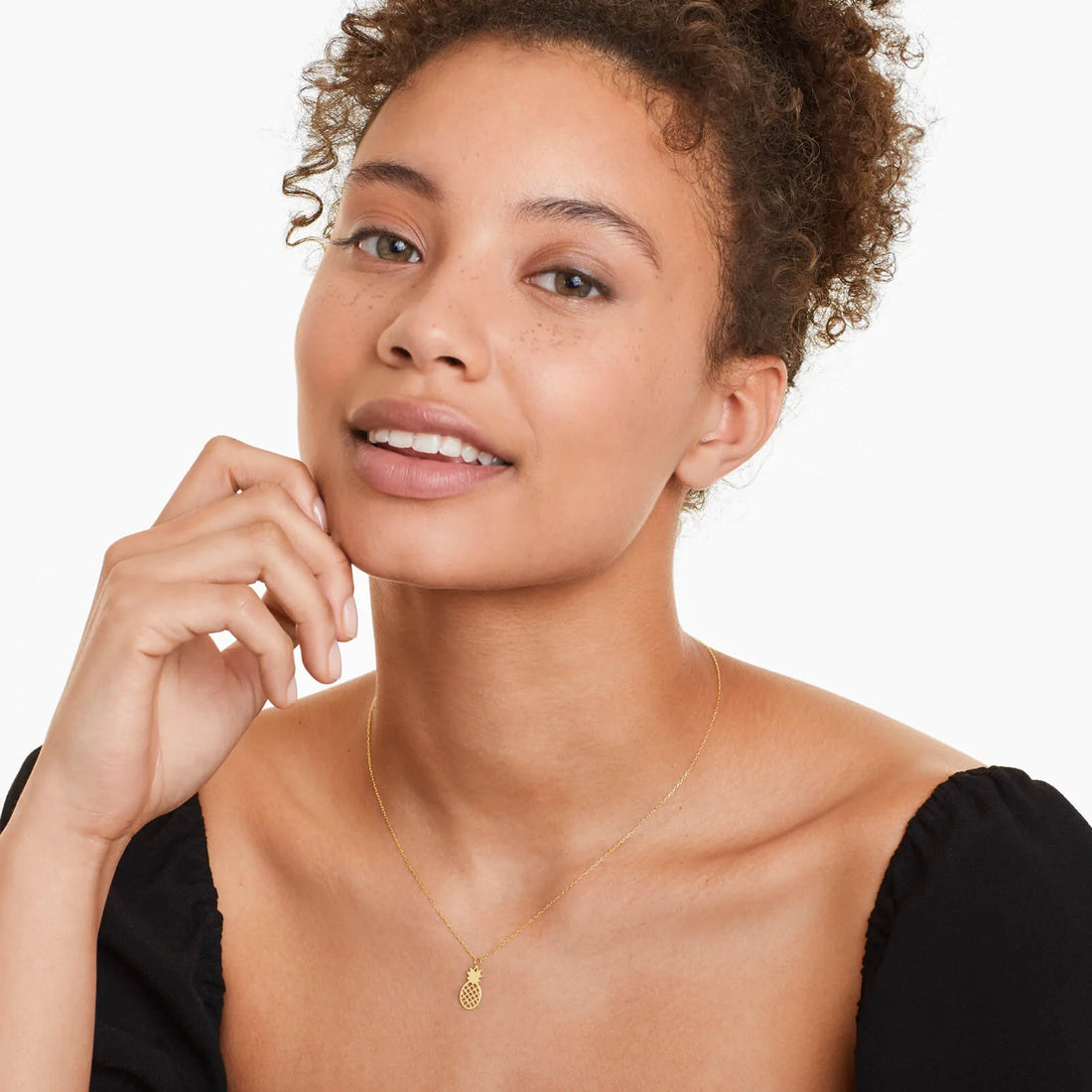 Colar Corrente De Ouro Amarelo 18k com Pingente de Abacaxi
