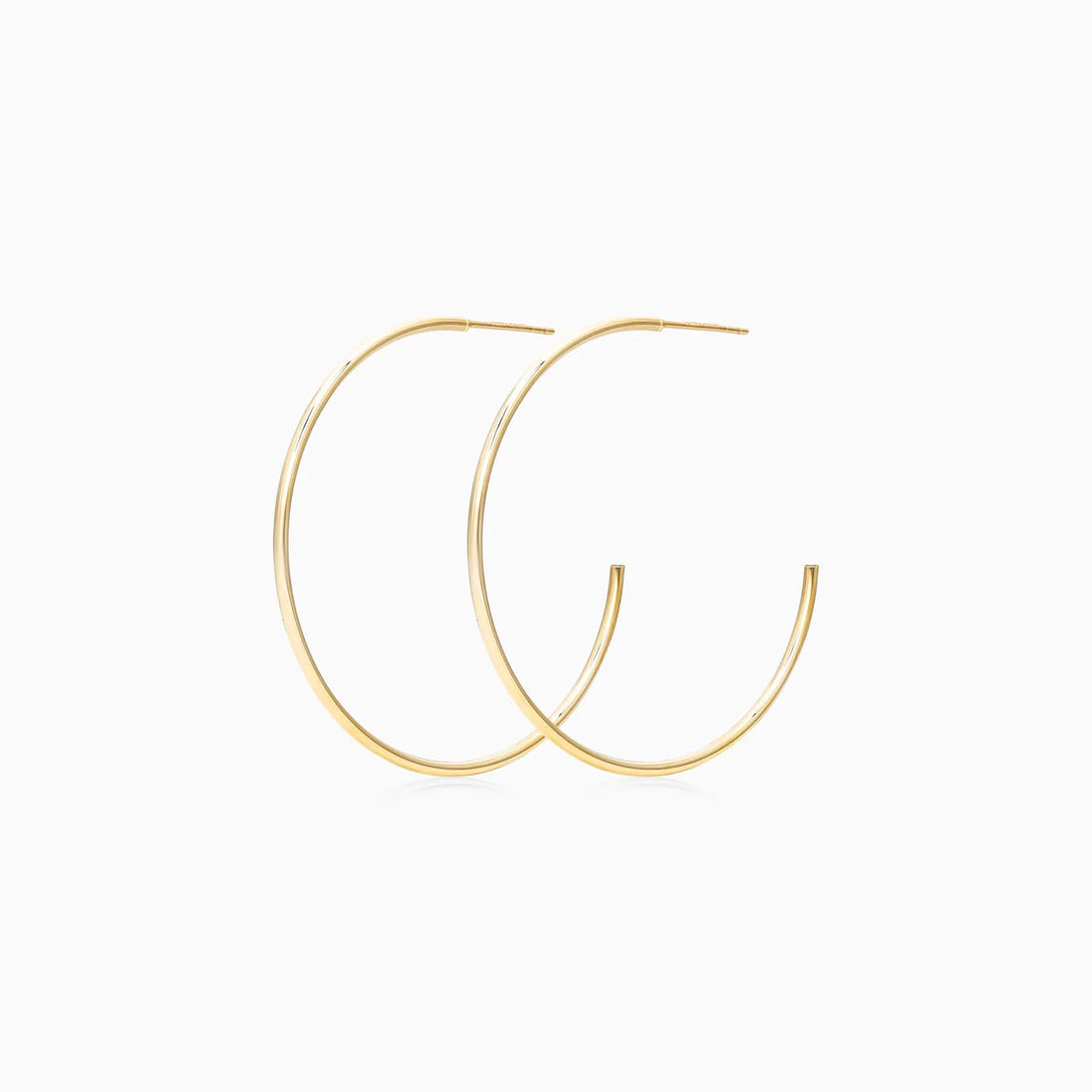 Brinco De Ouro Amarelo 18k Luxo Argola 1,5 Polegadas Aberta