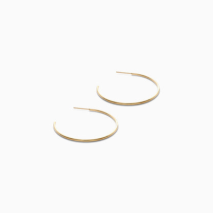 Brinco De Ouro Amarelo 18k Luxo Argola 1,5 Polegadas Aberta