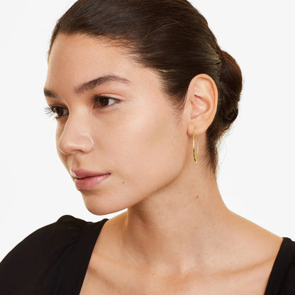 Brinco De Ouro Amarelo 18k Argola Eliptica De Luxo