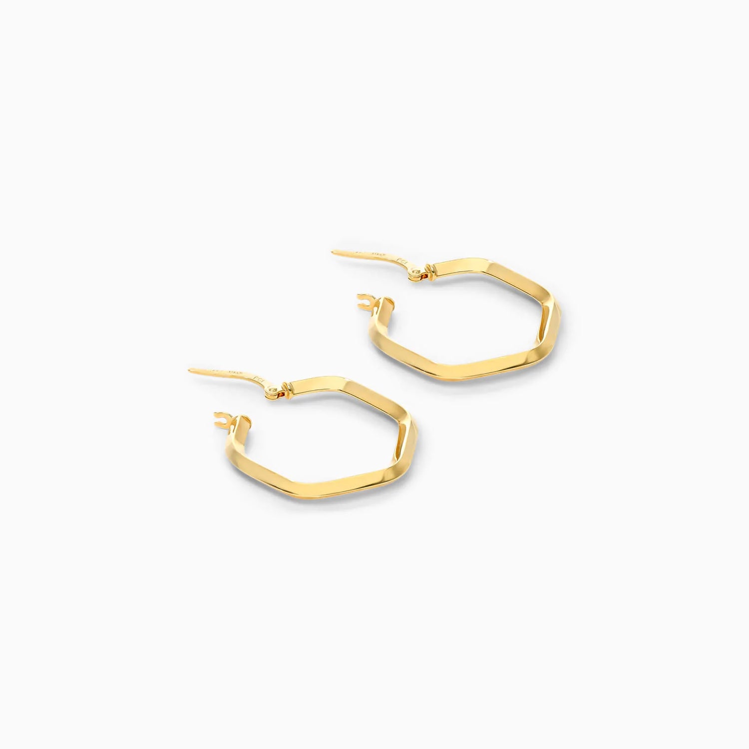 Brinco De Ouro Amarelo 18k Argola Eliptica De Luxo