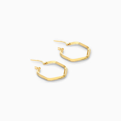 Brinco De Ouro Amarelo 18k Argola Eliptica De Luxo