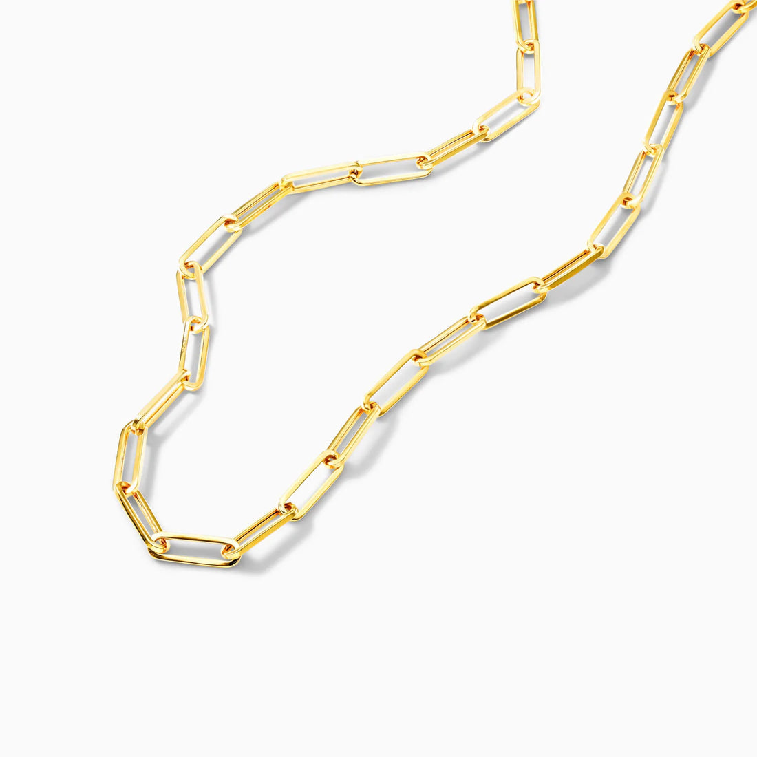 Corrente Feminina Elos De Clipes De Ouro Amarelo 18k De Luxo 3,9mm