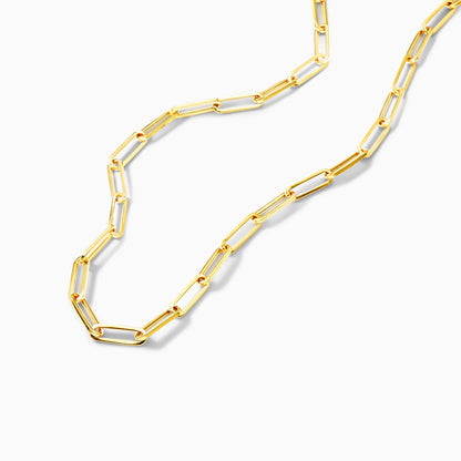 Corrente Feminina Elos De Clipes De Ouro Amarelo 18k De Luxo 3,9mm